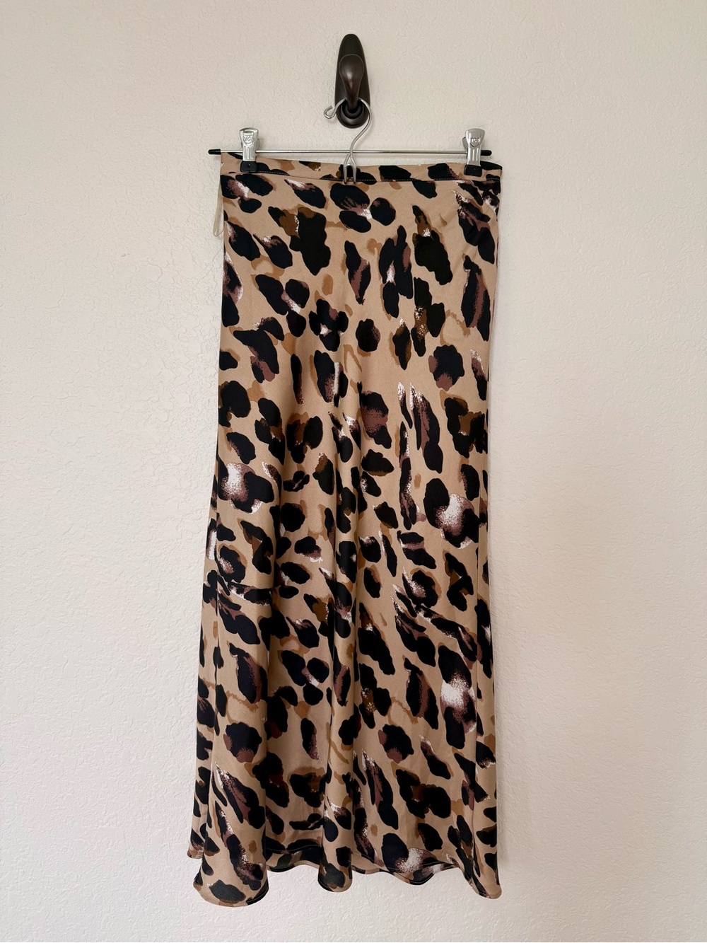 Leopard Print Midi Skirt - Brown/Black
